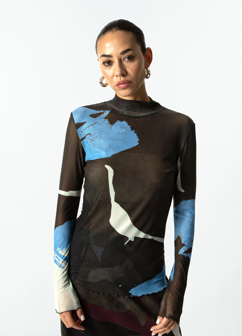 Coster Copenhagen NETZBLUSE Shirt/Blouse Shadow graphic print - 955