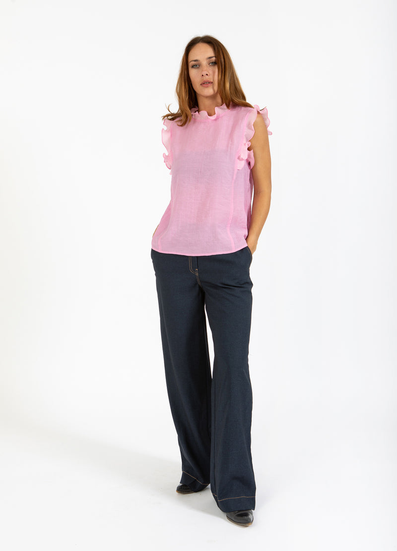 Coster Copenhagen OBERTEIL MIT RÜSCHEN Shirt/Blouse Magenta - 861