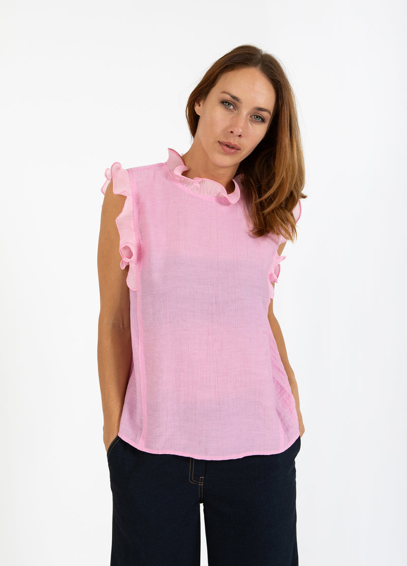 Coster Copenhagen OBERTEIL MIT RÜSCHEN Shirt/Blouse Magenta - 861