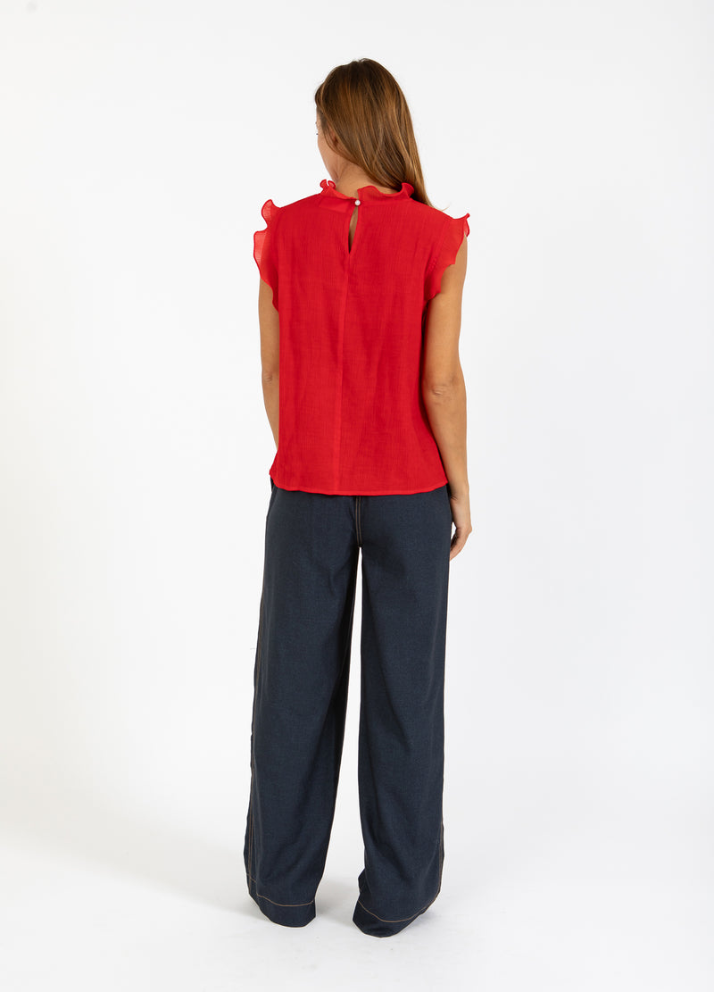 Coster Copenhagen OBERTEIL MIT RÜSCHEN Shirt/Blouse Scarlet red - 618