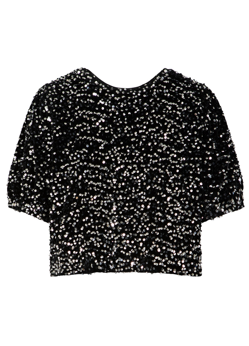 Coster Copenhagen PAILLETTENJACKE MIT SCHLEIFEN Blazer Black/ silver - 184