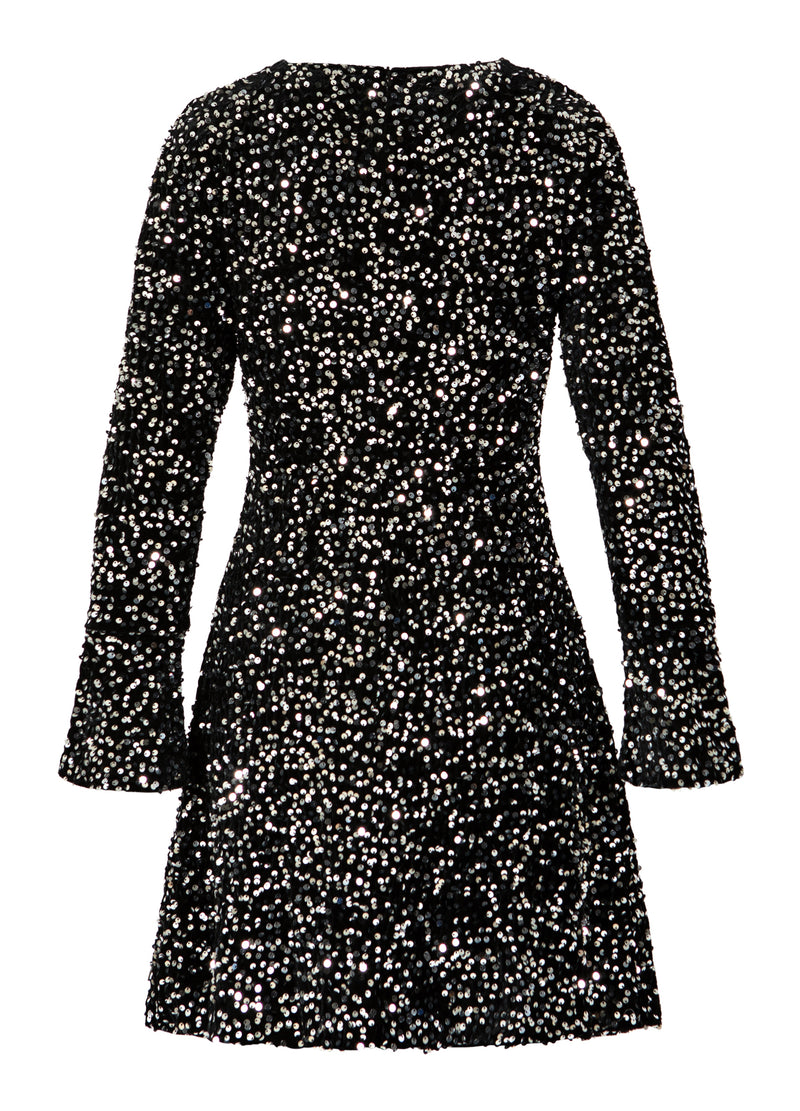 Coster Copenhagen PAILLETTENKLEID Dress Black/ silver - 184