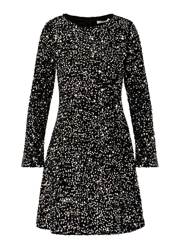 Coster Copenhagen PAILLETTENKLEID Dress Black/ silver - 184