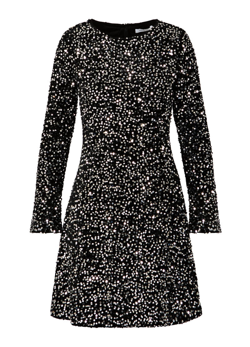 Coster Copenhagen PAILLETTENKLEID Dress Black/ silver - 184