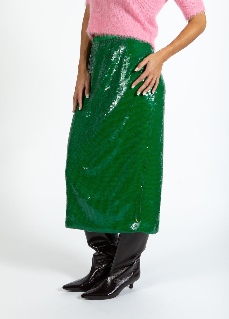 Coster Copenhagen PAILLETTENROCK Skirt Lush green - 444