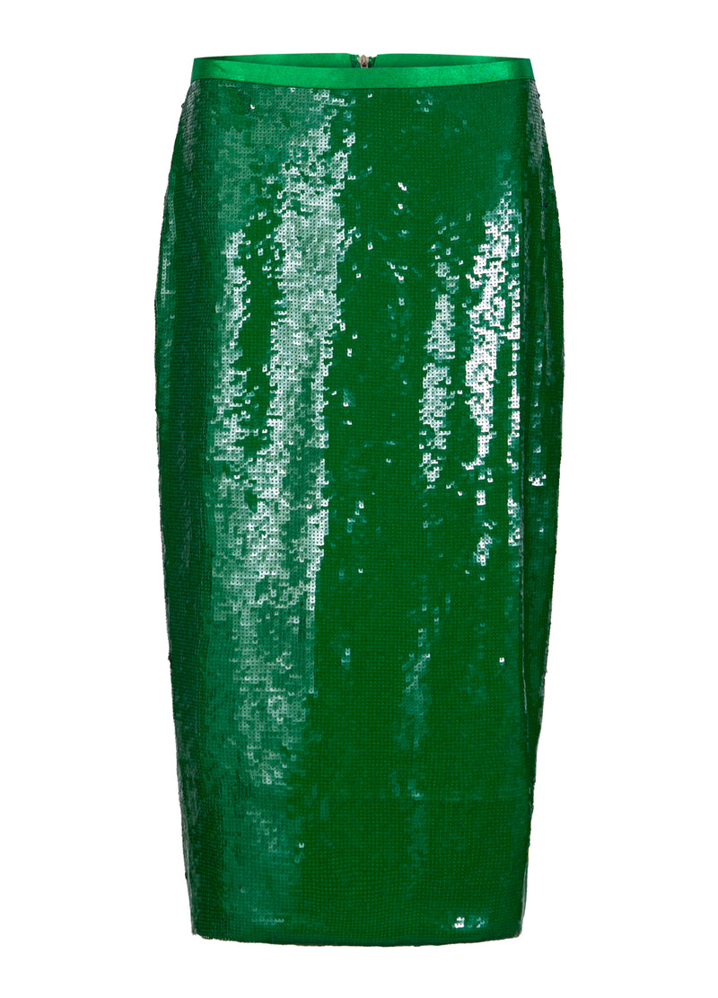 Coster Copenhagen PAILLETTENROCK Skirt Lush green - 444