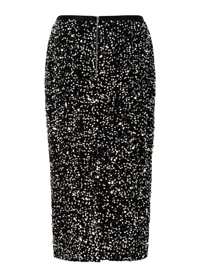 Coster Copenhagen PAILLETTENROCK Skirt Black/ silver - 184