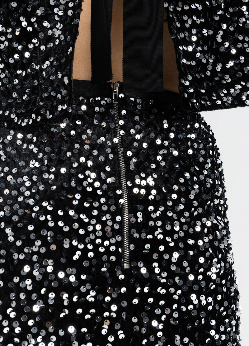 Coster Copenhagen PAILLETTENROCK Skirt Black/ silver - 184