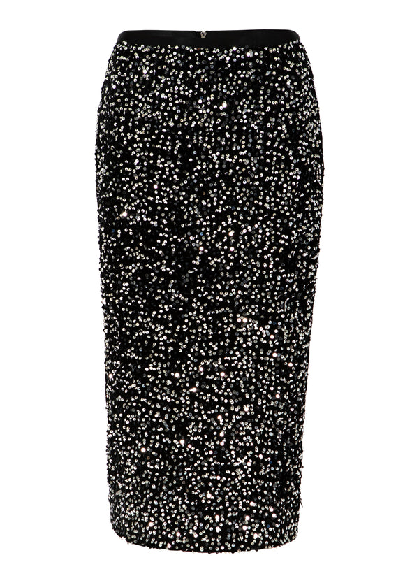 Coster Copenhagen PAILLETTENROCK Skirt Black/ silver - 184