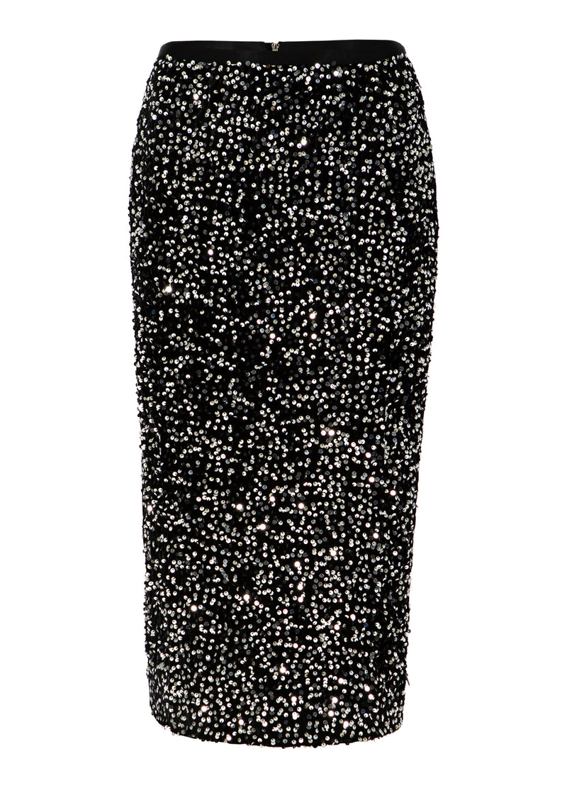 Coster Copenhagen PAILLETTENROCK Skirt Black/ silver - 184