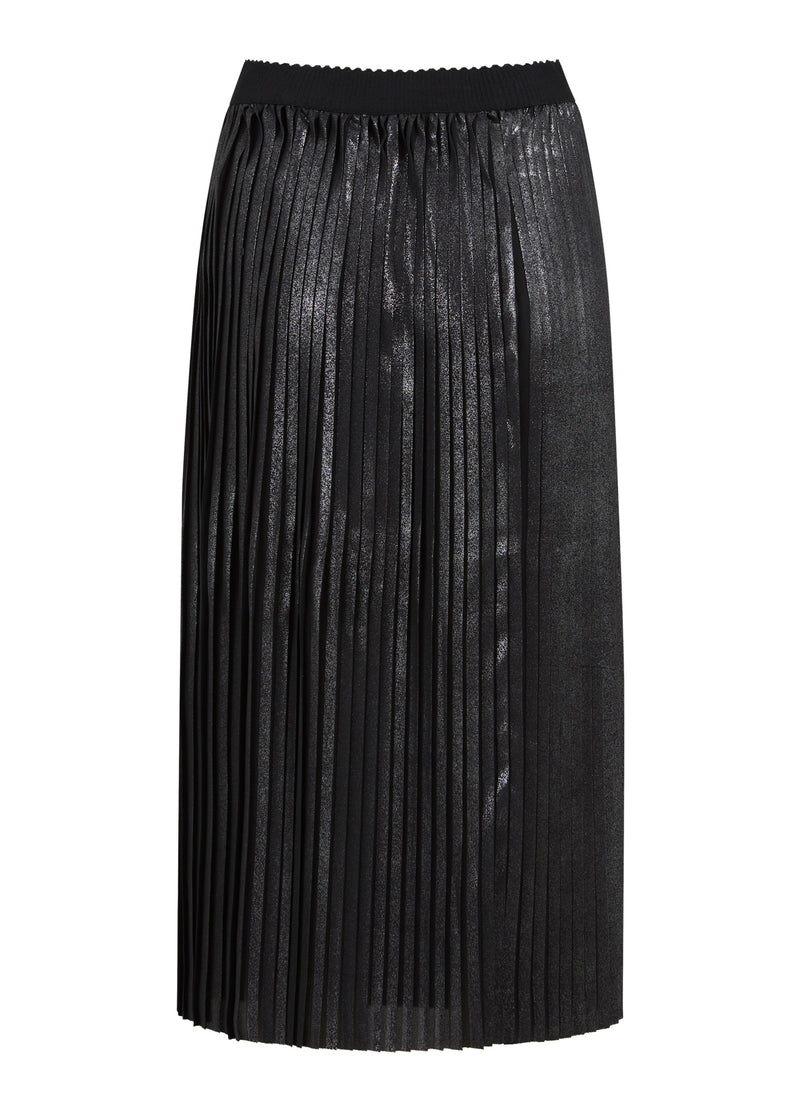 Coster Copenhagen PLISSEE-ROCK MIT FOLIE Skirt Metallic black - 175