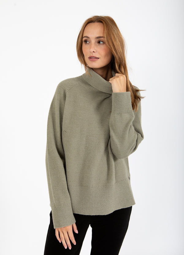 Coster Copenhagen PULLOVER MIT HOHEM KRAGEN - BEQUEMES STRICKMUSTER Knitwear Moss Green - 469