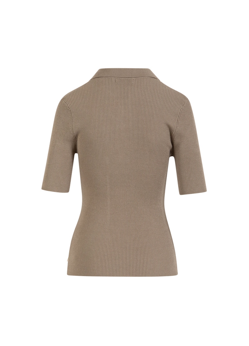 Coster Copenhagen RIPPSTRICK POLO Knitwear Taupe sand - 393