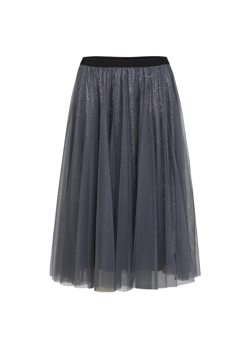 Coster Copenhagen ROCK MIT PLISSÉ UND GLITZER Skirt Silver/black - 204