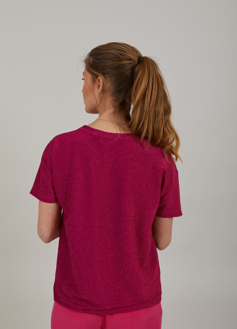 Coster Copenhagen  SCHIMMER T-SHIRT Top - Short sleeve Pink shimmer - 628