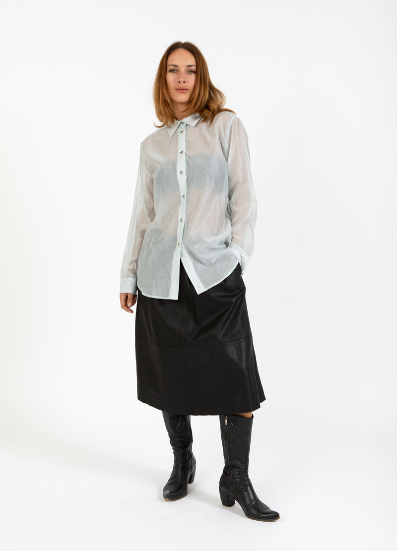 Coster Copenhagen SHIRT MIT LEOPARDENMUSTER Shirt/Blouse Light blue / peech leo - 936