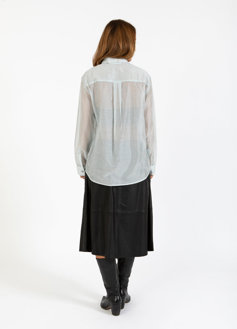 Coster Copenhagen SHIRT MIT LEOPARDENMUSTER Shirt/Blouse Light blue / peech leo - 936
