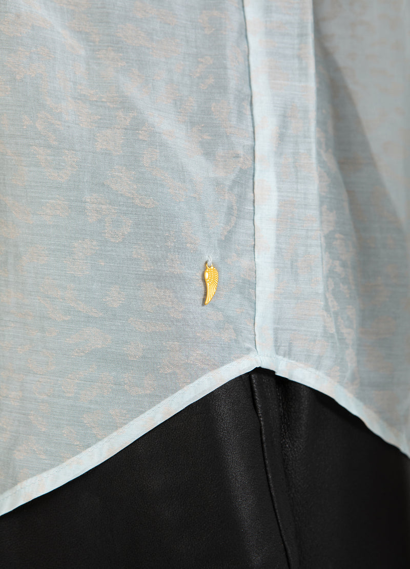 Coster Copenhagen SHIRT MIT LEOPARDENMUSTER Shirt/Blouse Light blue / peech leo - 936