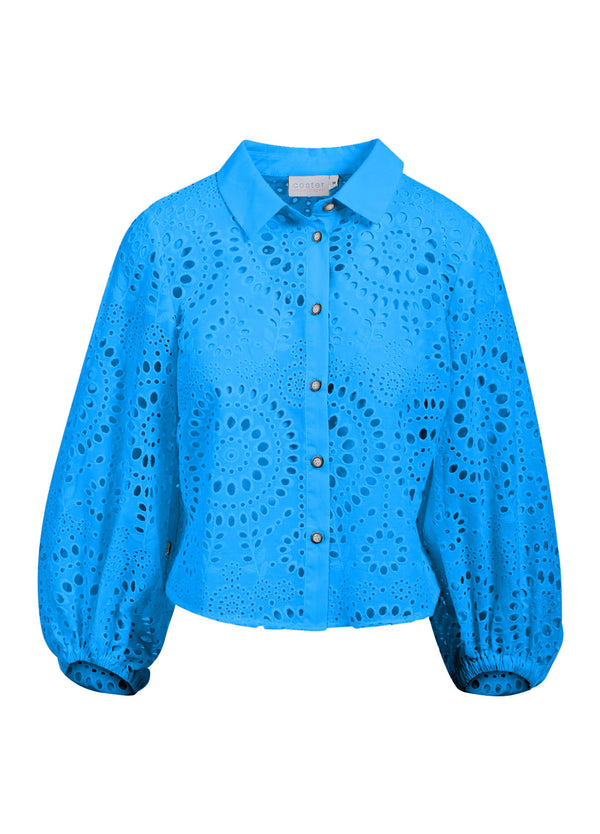 Coster Copenhagen  SHIRT MIT LOCHSTICKEREI Shirt/Blouse Sky blue - 501