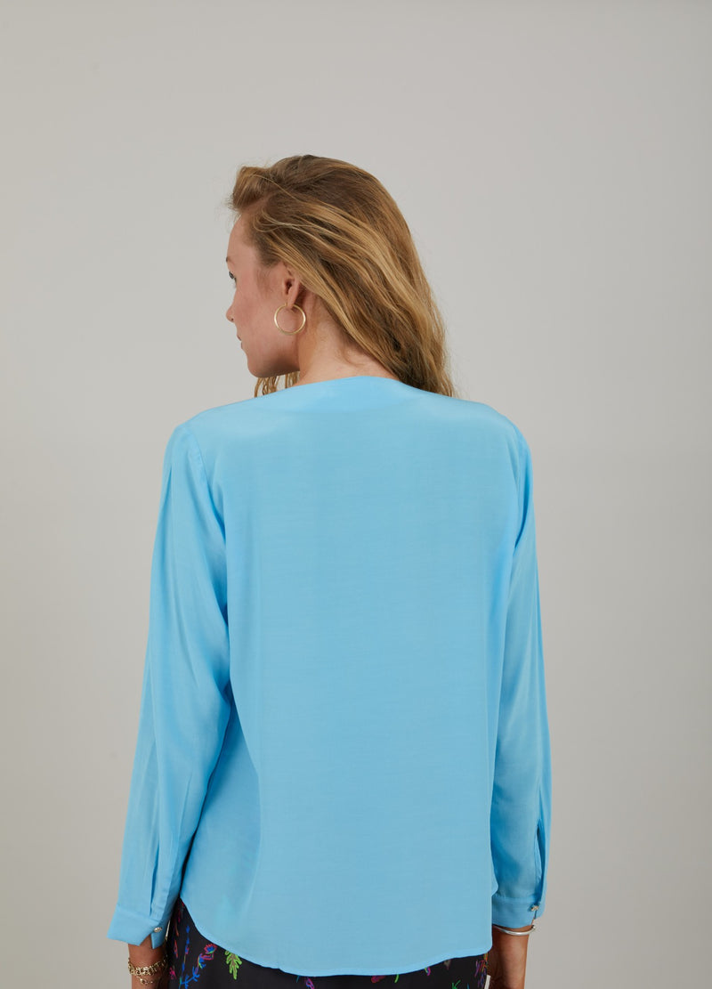 Coster Copenhagen  SHIRT MIT RAFFUNGEN  Shirt/Blouse Coastal blue - 569