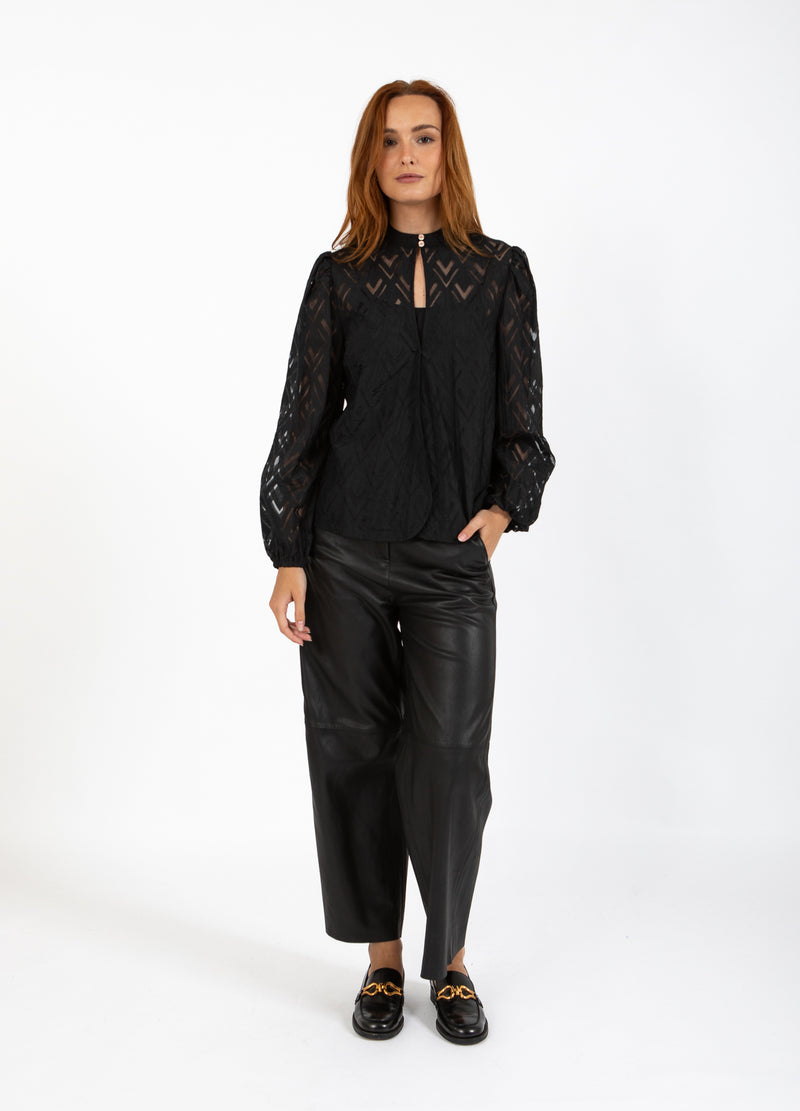 Coster Copenhagen SHIRT MIT V-AUSSCHNITT Shirt/Blouse Black - 100