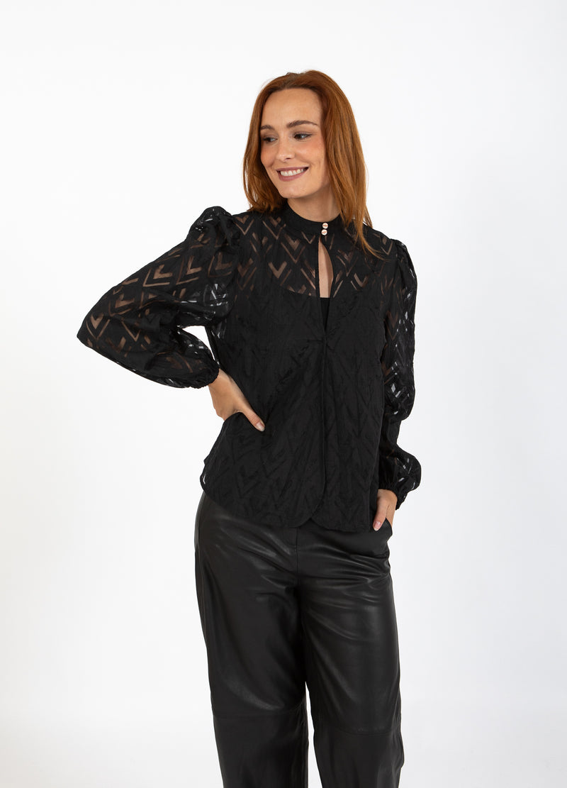 Coster Copenhagen SHIRT MIT V-AUSSCHNITT Shirt/Blouse Black - 100