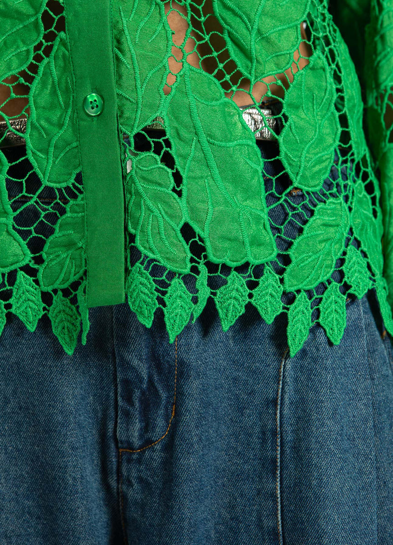 Coster Copenhagen SPITZENBLUSE Shirt/Blouse Lush green - 444