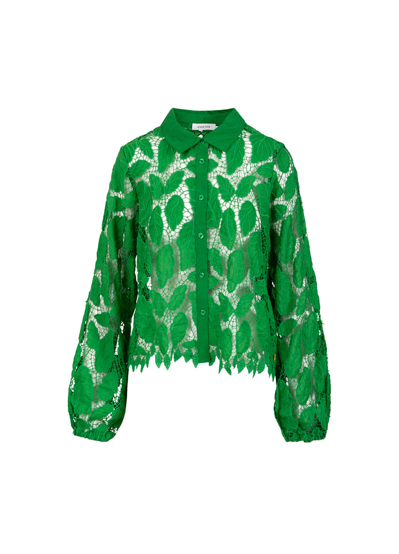 Coster Copenhagen SPITZENBLUSE Shirt/Blouse Lush green - 444