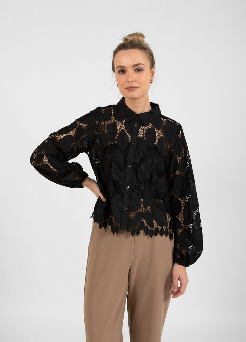 Coster Copenhagen SPITZENHEMD Shirt/Blouse Black - 100