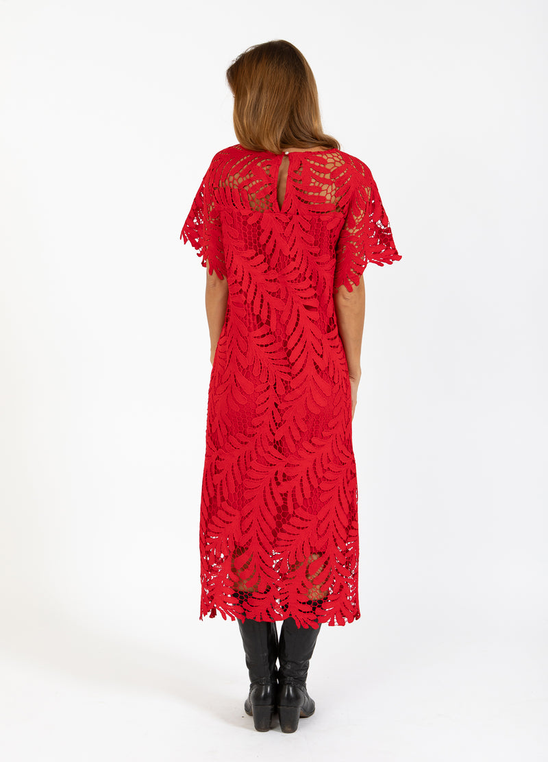 Coster Copenhagen SPITZENKLEID Dress Scarlet red - 618