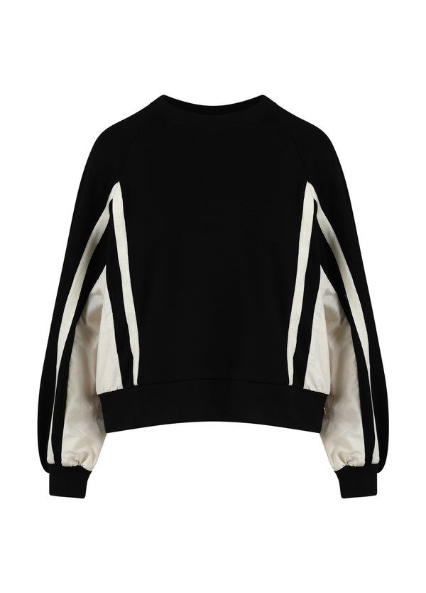 Coster Copenhagen SPORTLICHER SWEATSHIRT IN ZWEI FARBEN Shirt/Blouse Creme / black - 177