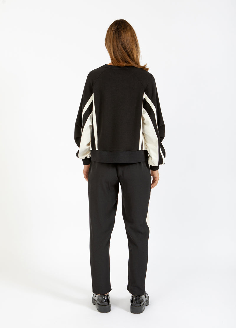 Coster Copenhagen SPORTLICHE HOSE MIT SEITENSTREIFEN - SILLE-PASSFORM Pants Creme / black - 177