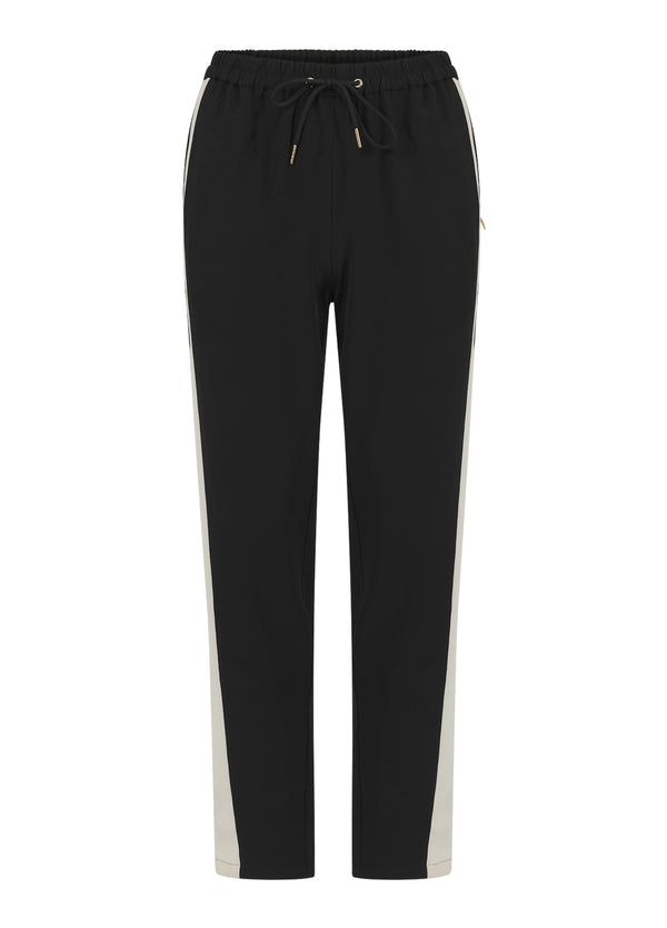 Coster Copenhagen SPORTLICHE HOSE MIT SEITENSTREIFEN - SILLE-PASSFORM Pants Creme / black - 177