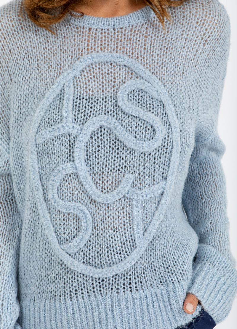 Coster Copenhagen STRICKEN MIT COSTER EMBLEM Knitwear Ice blue - 544