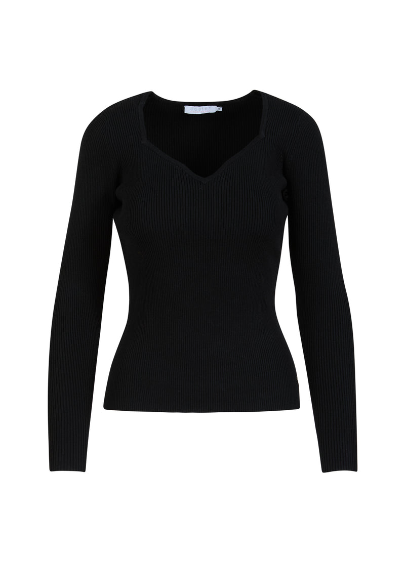 Coster Copenhagen STRICKEN MIT HERZFÖRMIGEM AUSSCHNITT Knitwear Black - 100