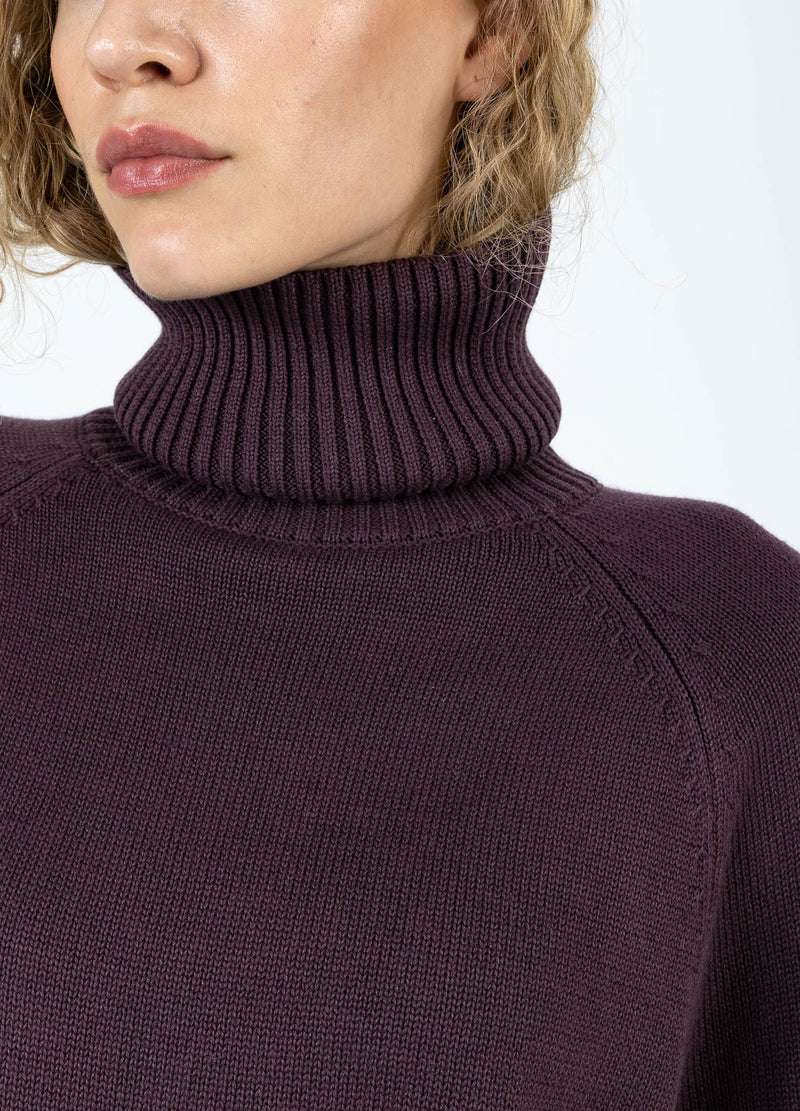 Coster Copenhagen STRICKEN MIT HOHEM KRAGEN AUS BAUMWOLLE Knitwear Bordeaux - 653
