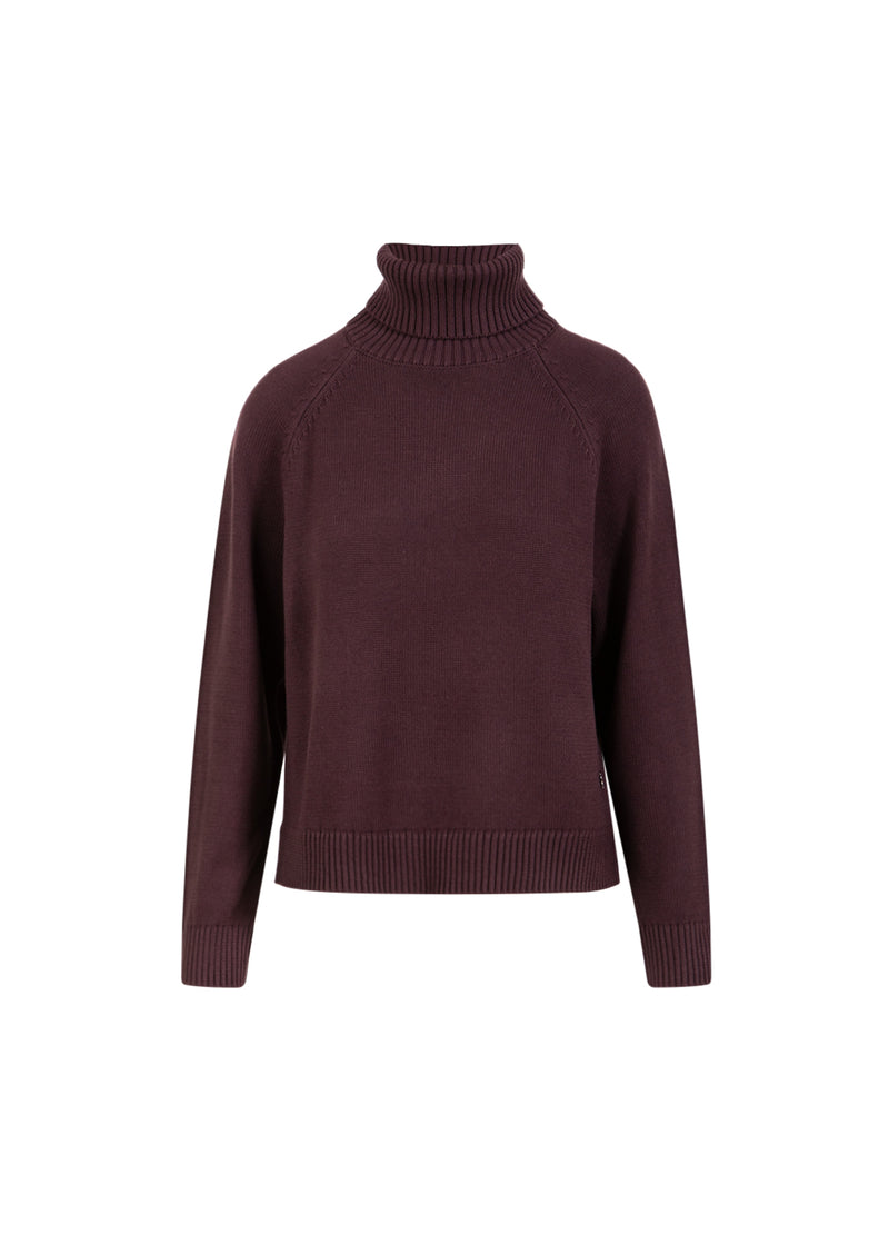 Coster Copenhagen STRICKEN MIT HOHEM KRAGEN AUS BAUMWOLLE Knitwear Bordeaux - 653