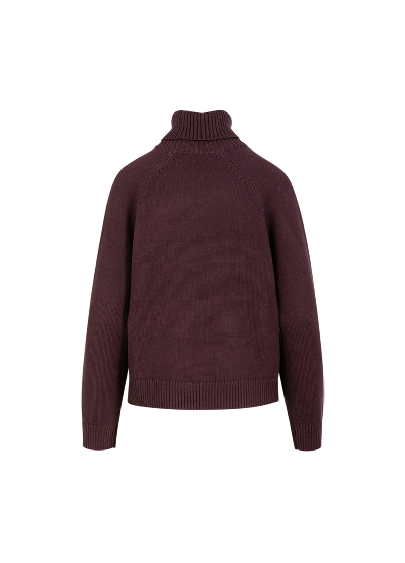 Coster Copenhagen STRICKEN MIT HOHEM KRAGEN AUS BAUMWOLLE Knitwear Bordeaux - 653
