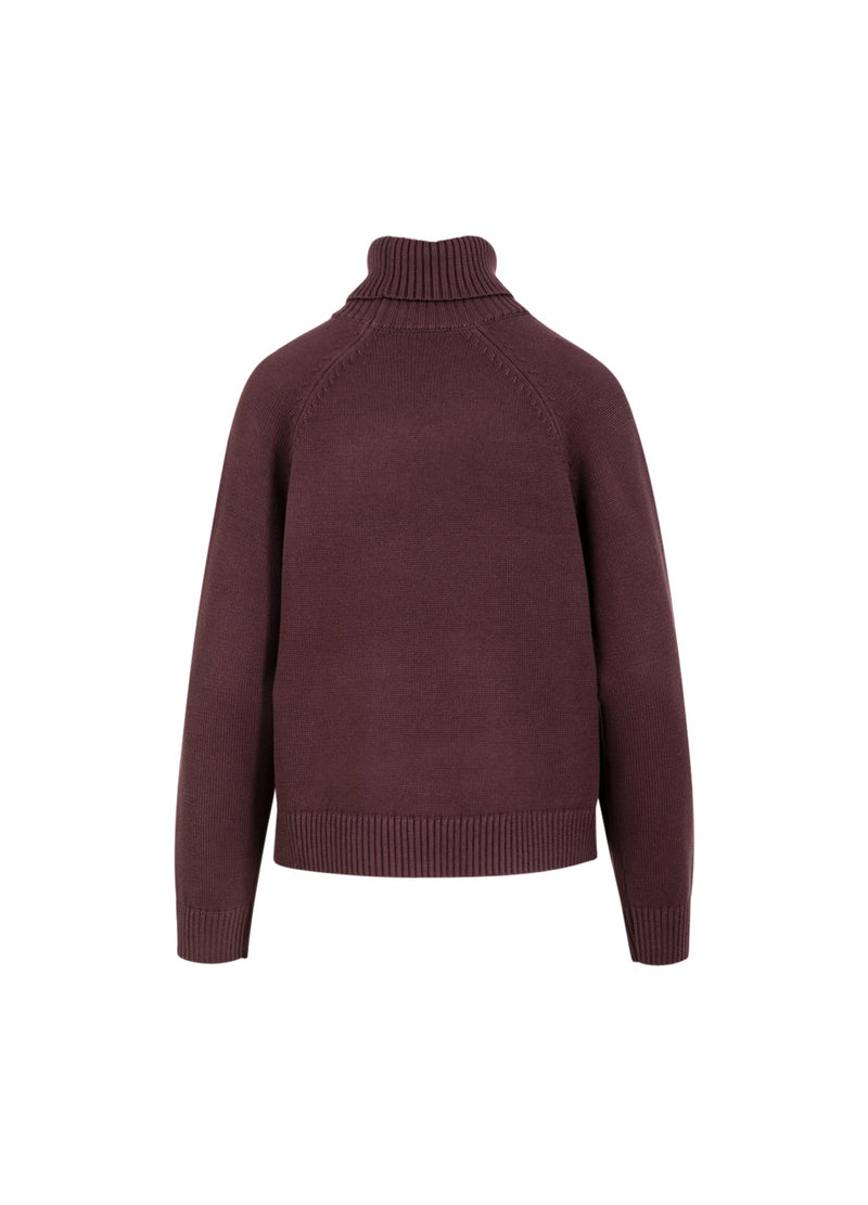 Coster Copenhagen STRICKEN MIT HOHEM KRAGEN AUS BAUMWOLLE Knitwear Bordeaux - 653