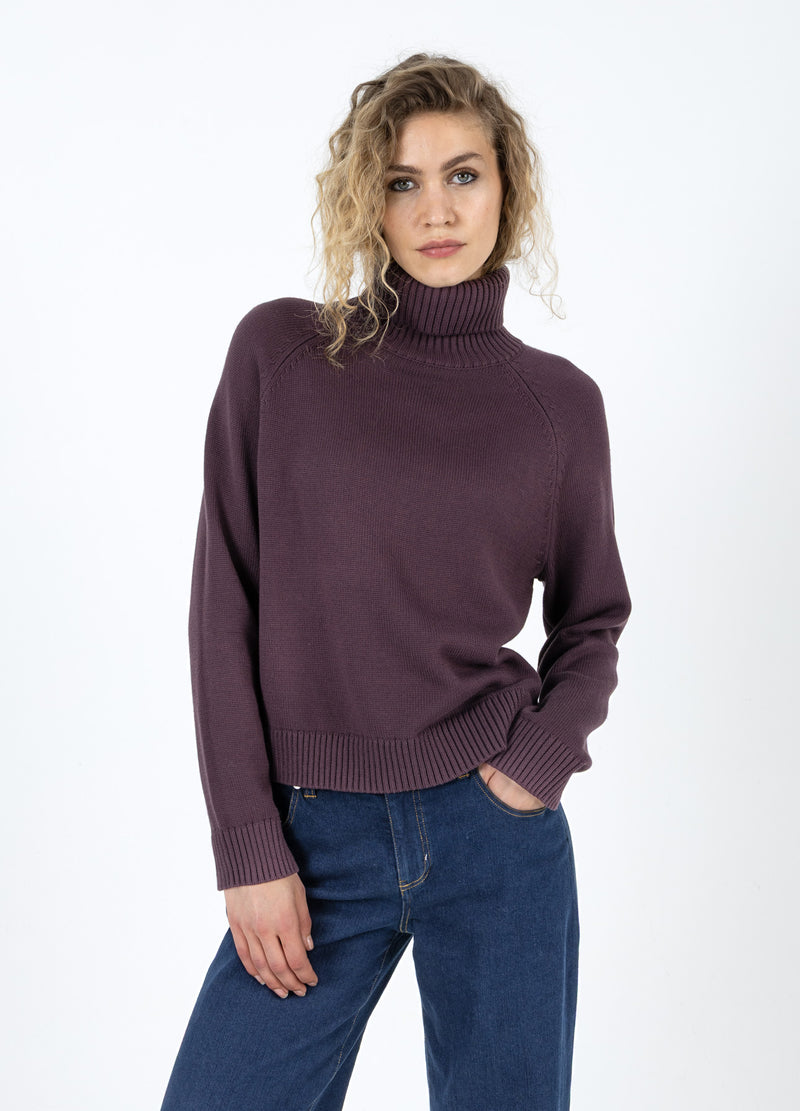 Coster Copenhagen STRICKEN MIT HOHEM KRAGEN AUS BAUMWOLLE Knitwear Bordeaux - 653