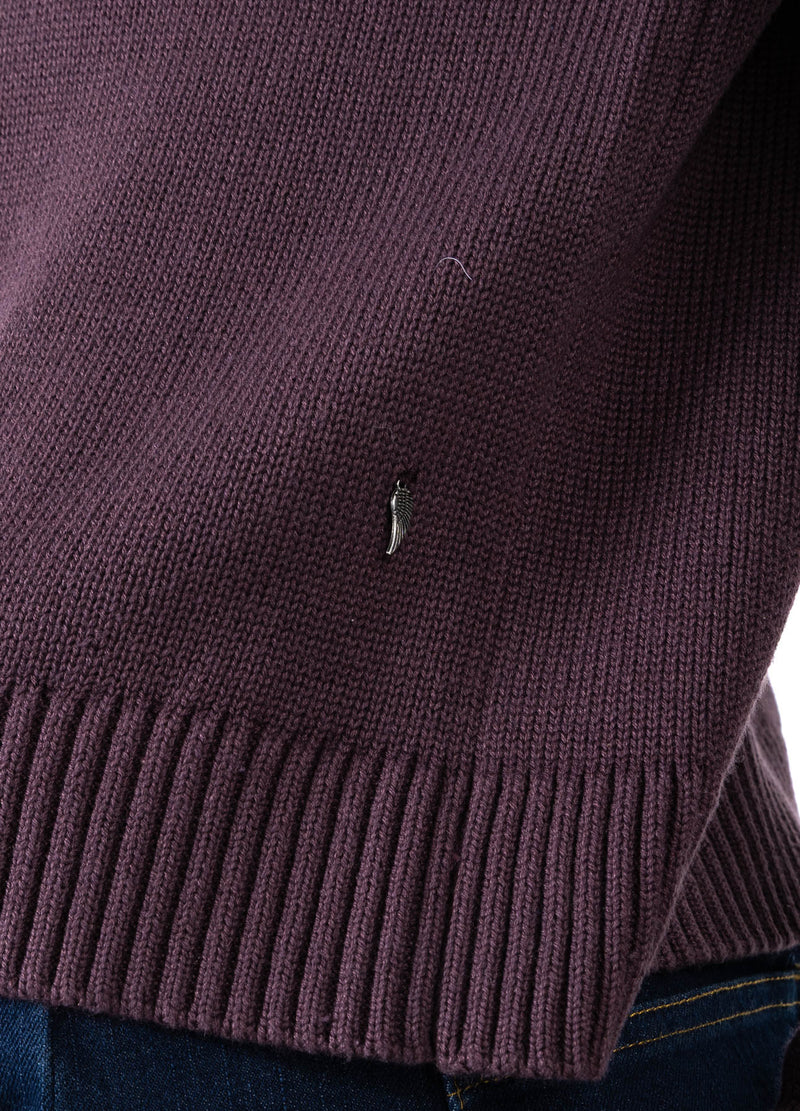 Coster Copenhagen STRICKEN MIT HOHEM KRAGEN AUS BAUMWOLLE Knitwear Bordeaux - 653