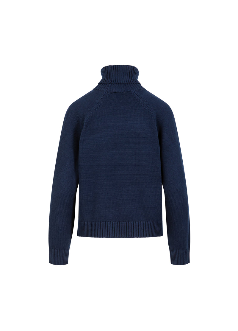 Coster Copenhagen STRICKEN MIT HOHEM KRAGEN AUS BAUMWOLLE Knitwear Eclipse blue - 555