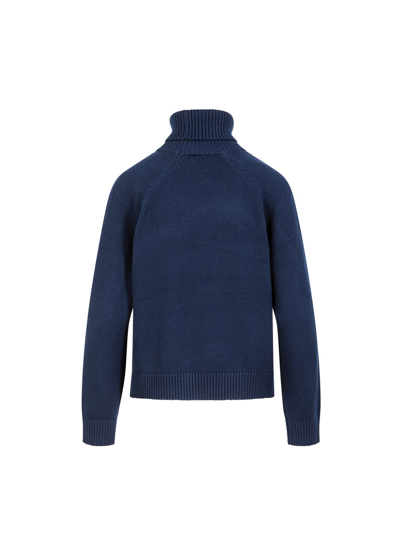 Coster Copenhagen STRICKEN MIT HOHEM KRAGEN AUS BAUMWOLLE Knitwear Eclipse blue - 555