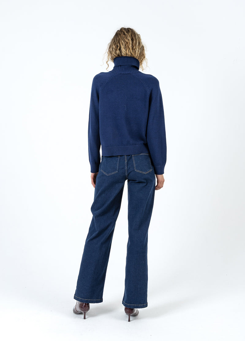 Coster Copenhagen STRICKEN MIT HOHEM KRAGEN AUS BAUMWOLLE Knitwear Eclipse blue - 555