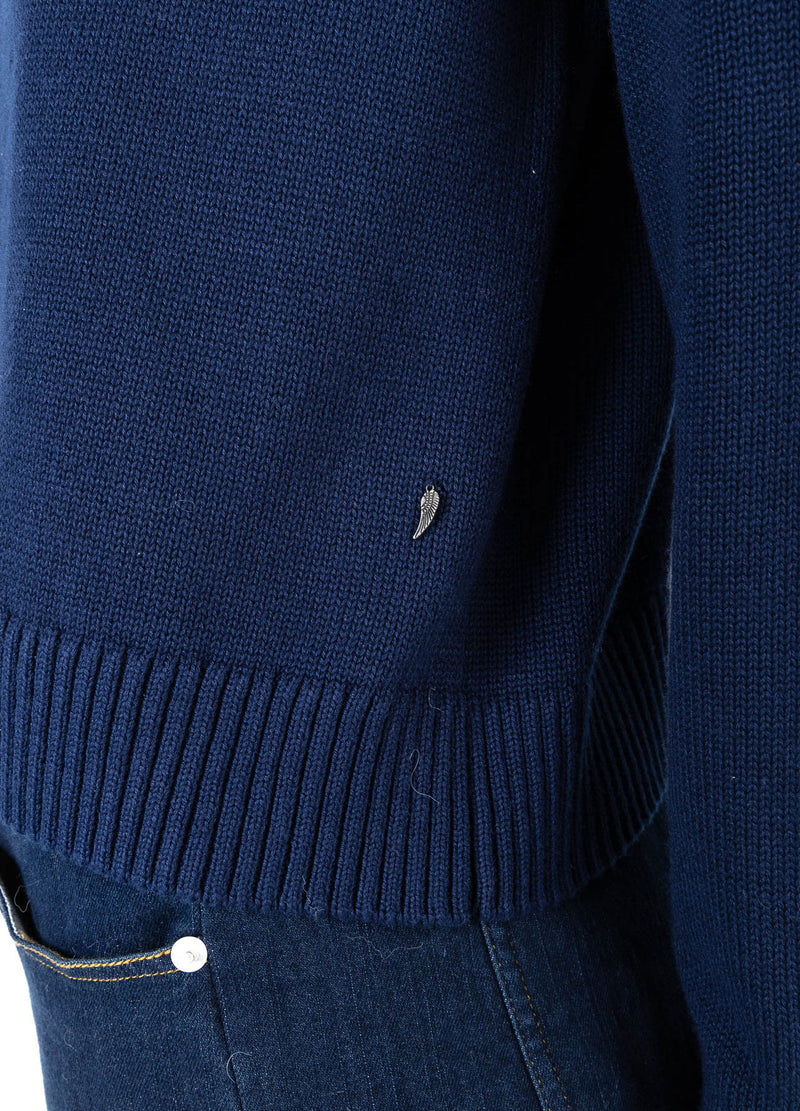Coster Copenhagen STRICKEN MIT HOHEM KRAGEN AUS BAUMWOLLE Knitwear Eclipse blue - 555