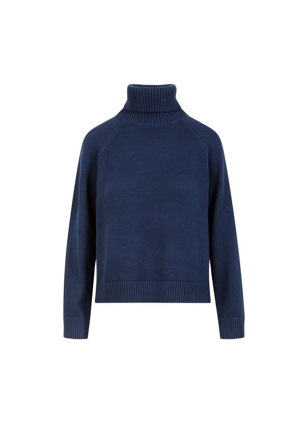Coster Copenhagen STRICKEN MIT HOHEM KRAGEN AUS BAUMWOLLE Knitwear Eclipse blue - 555