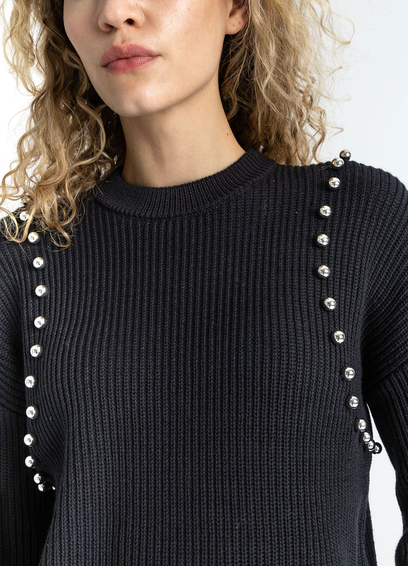 Coster Copenhagen STRICKEN MIT SILBERPERLEN Knitwear Black - 100