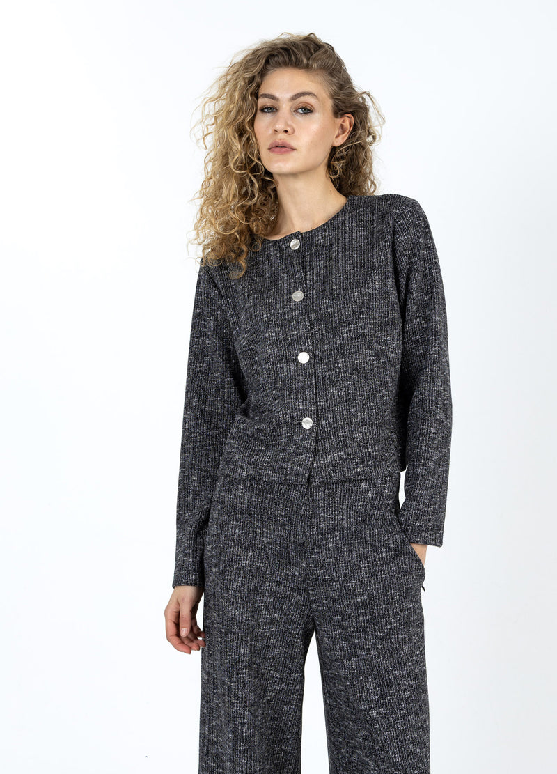 Coster Copenhagen STRICKJACKE MIT KNÖPFEN Knitwear Black/grey mix - 106
