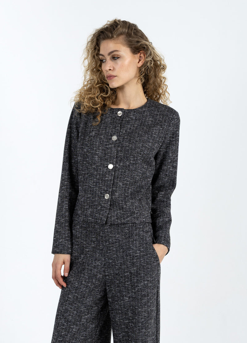 Coster Copenhagen STRICKJACKE MIT KNÖPFEN Knitwear Black/grey mix - 106
