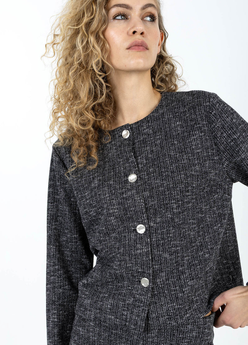 Coster Copenhagen STRICKJACKE MIT KNÖPFEN Knitwear Black/grey mix - 106